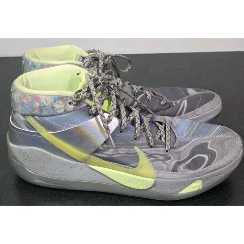 Nike KD 13 'Play for the Future' Multicolor‎ CW3159-001 Men 14 Silver Retro EUC